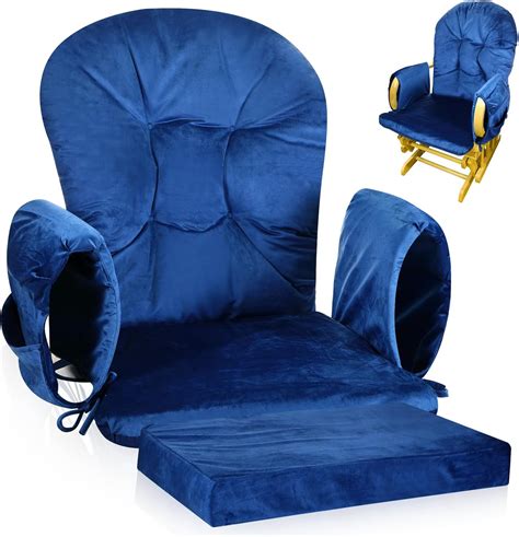 Barydat 5 Pcs Glider Rocker Replacement Cushions Velvet Washable Rocking Chair