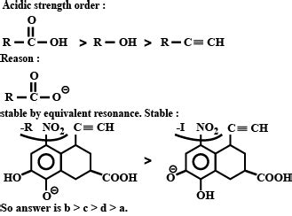 Arrange The Following Labelled Hydrogens In Decreasing Order Of Acidity