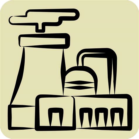 Icon Nuclear Plant. related to Nuclear symbol. hand drawn style. simple ...