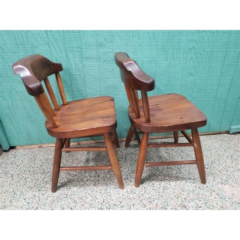 Late 20th Century Vintage Drake Smith And Company Hand Rubbed Pine Dining Chairs Set Of 4