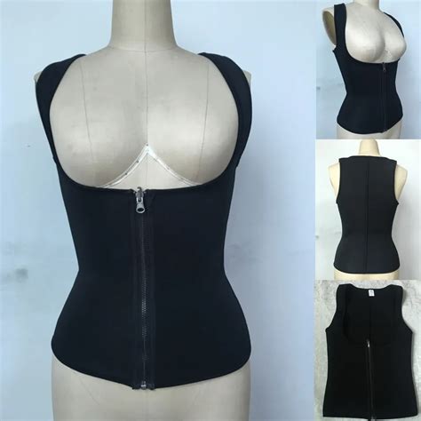 Neoprene Sweat Zip Shapewear Push Up Vest Waist Trainer Cincher Tummy