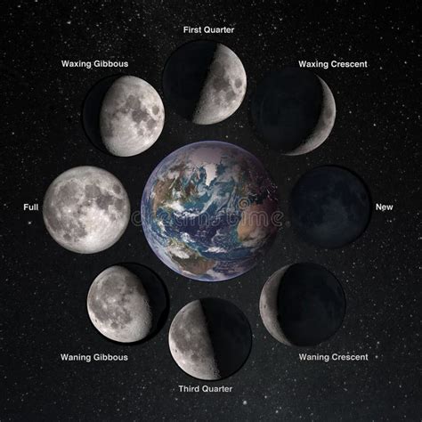 Moon Phases Around Earth