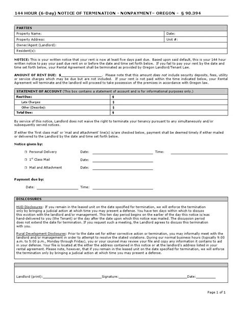 Free Oregon 72 Hour Eviction Notice Form Pay Or Quit FormsPal