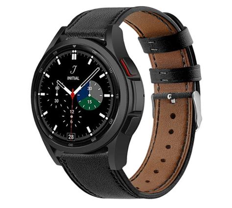 Samsung Galaxy Watch Classic Mm Leren Bandje Strak Zwart