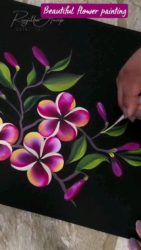 Beautiful flower painting acrylic painting flowers | Flower drawing ...