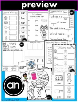 Short A Phonics Practice Printables For Word Families At An Ap Ag Ad