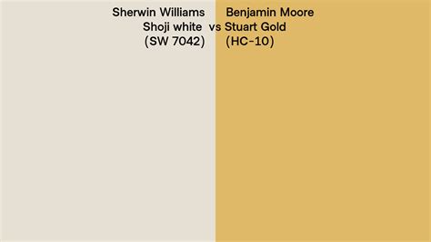 Sherwin Williams Shoji White Sw 7042 Vs Benjamin Moore Stuart Gold