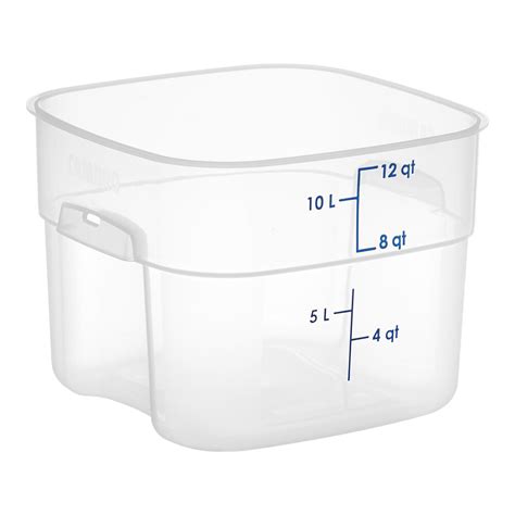 Cambro Camsquares Freshpro Qt Translucent Square Polypropylene