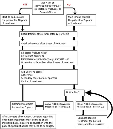 Oral Bisphosphonates Clinical Flowchart For Long Term Treatment And