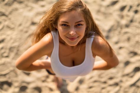 Wallpaper Face Women Blonde Depth Of Field Eyes Sand Looking At