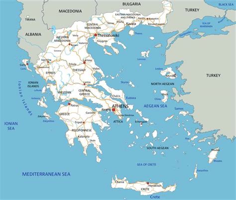 Mapa De Grecia Mapas Políticos Y Físicos Para Estudiantes Y Turistas ⚓