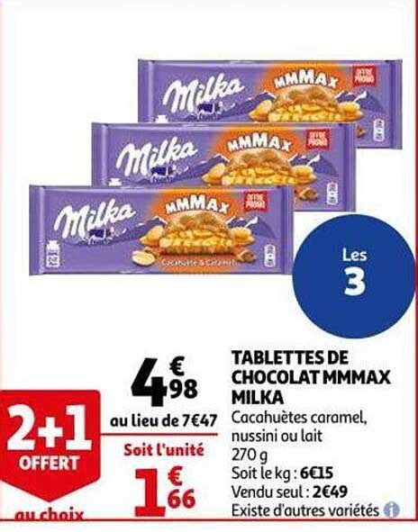 Promo Tablettes De Chocolat Mmmax Milka Offert Au Choix Chez Auchan