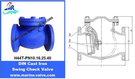 Din Cast Iron Flanged Swing Check Valve Pn10162540qingdao Ronghang Marine Valve