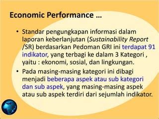 Reporting On Economic Performance Materi Sustainability Report