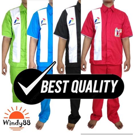 Jual 1 SET SERAGAM SPBU PASTI PAS PERTAMINA BAJU DAN CELANA MERAH