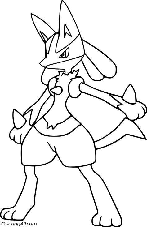 Lucario Coloring Page - ColoringAll