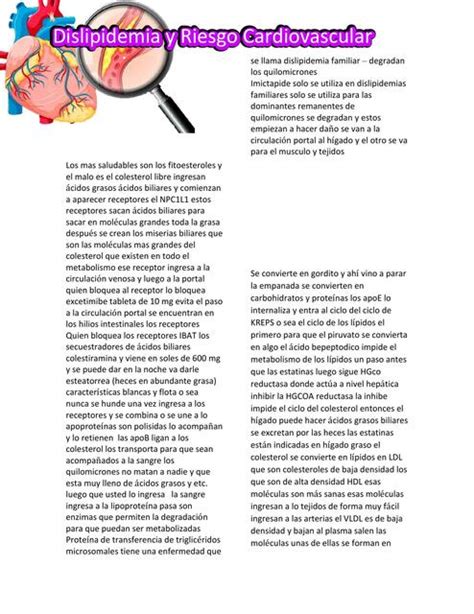 Dislipidemia Y Riesgo Cardiovascular Paola Gabriela Mu Oz Hernandez