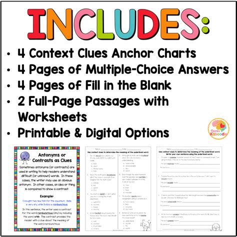 Context Clues 3rd Grade Worksheets