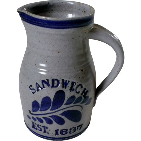 Salt Glazed Stoneware Pitcher Sandwich, Mass SOLD on Ruby Lane