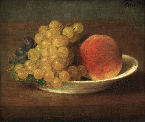 Henri Fantin Latour 1836 1904 Nature morte avec pêche et raisins