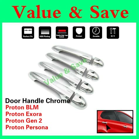 Proton Saga BLM FL FLX Exora Gen 2 Persona Door Handle Cover Chrome