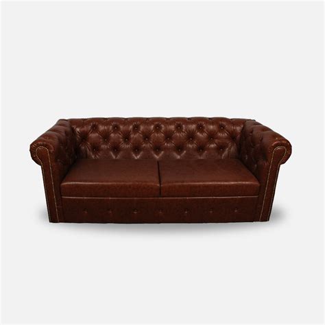 Brown Chesterfield loveseat - ABP