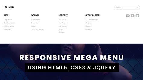 Responsive Mega Menu With Dropdown Menu Using Html Css Jquery