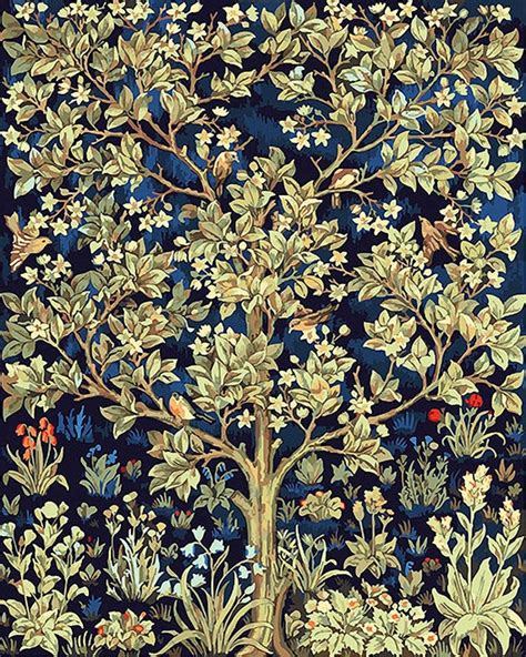 Tree Of Life William Morris Usa Shipping Diy Paint By Etsy