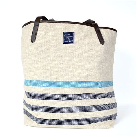 Recycled Cotton Tote By Faribault Woolen Mills In Marine Recycled