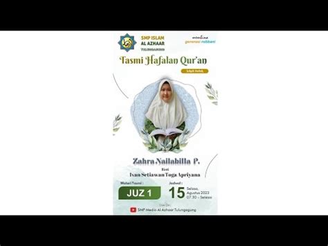 Tasmi Hafalan Al Qur An Ananda Zahra Nailabilla P Juz 1 YouTube