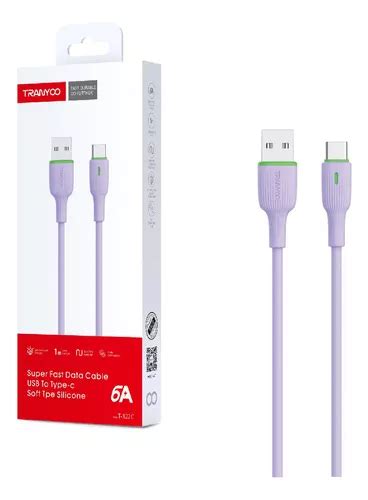 Cabo De Carregamento Usb To Tipo c Luz rápido E Durável Cor Roxo