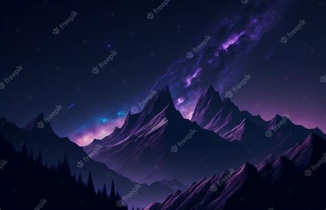 Premium AI Image | Purple mountains wallpapers