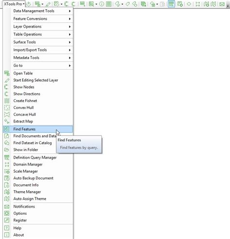 Xtools Pro Help Find Features
