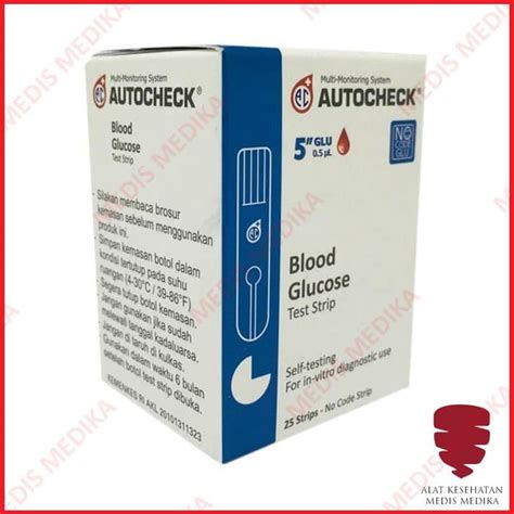 Jual Test Strip Autocheck Gula Darah Cek Blood Glucose Refill Isi 25