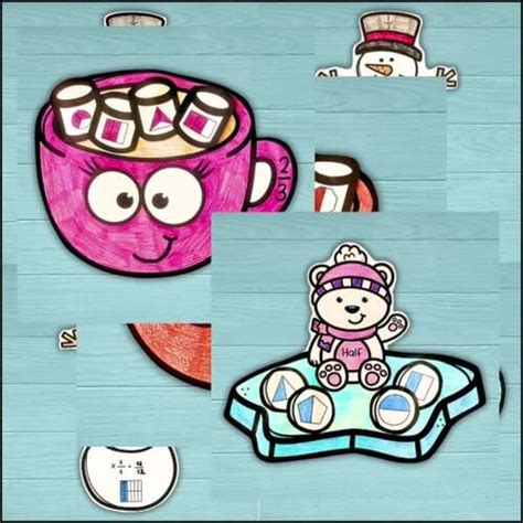 Hot Cocoa Math Craft Winter Fractions Equal Parts By Typically Techy