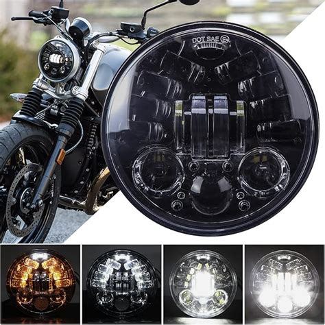 Jmtbno Zoll Motorrad Led Scheinwerfer Mit Blinker Drl Licht