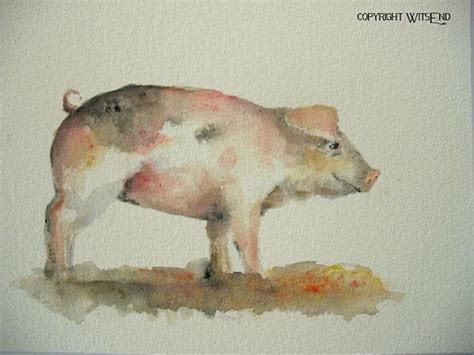 Pink Pig Painting Original Watercolor Art Free Shipping Etsy