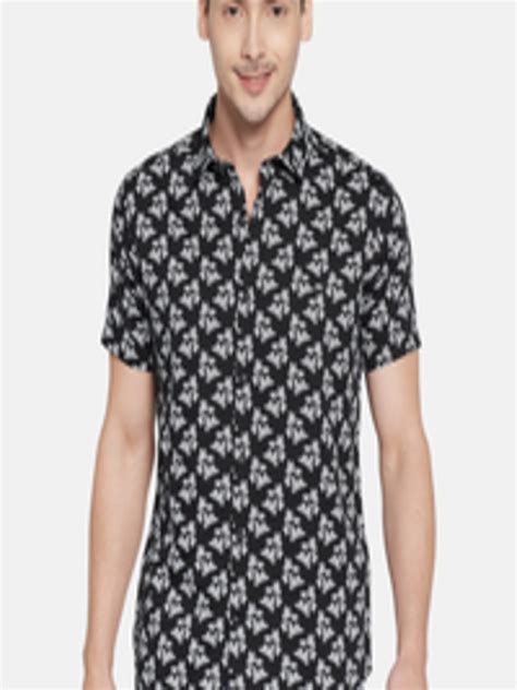 Buy Monte Carlo Men Black Slim Fit Printed Casual Shirt - Shirts for ...