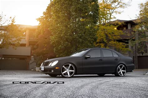 Mercedes Benz E Matte Black Sitting On Concavo Cw Shot In Toronto