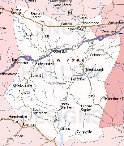 Schoharie County New York Color Map