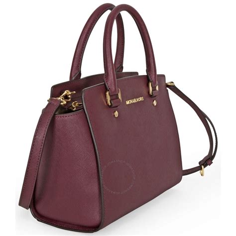 Michael Kors Selma Saffiano Leather Satchel Plum Selma Michael