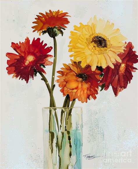 Gerber Daisy Painting By Julie Tibus Fine Art America