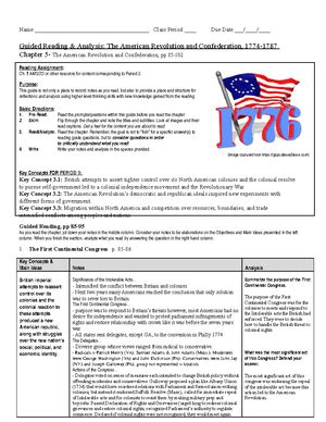 Amsco Chapter 6 Reading Guide THIS IS A TRADITIONAL OPTIONAL