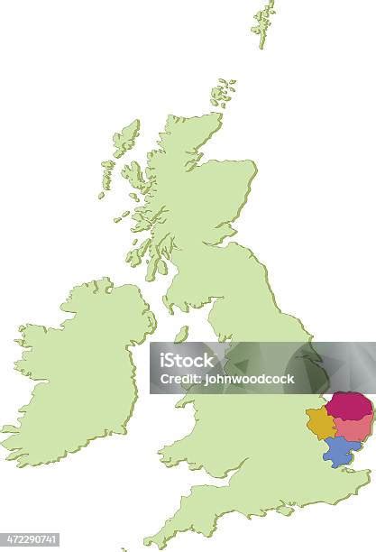 Uk East Anglia Counties Map Stock Illustration - Download Image Now ...