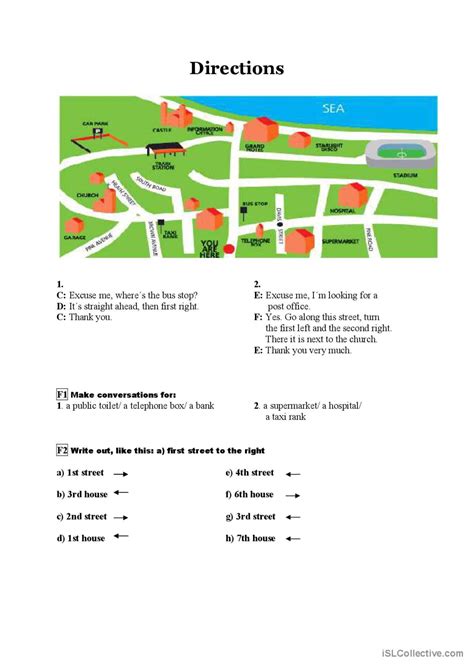 Giving Directions English Esl Worksheets Pdf Doc