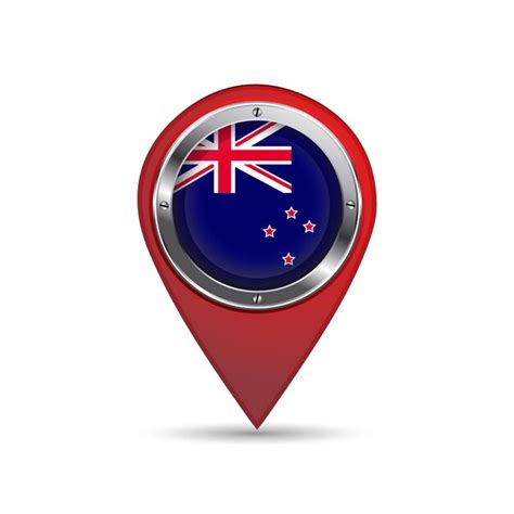 Premium Vector 3d Pin Icon With New Zealand Flag Inside Vector Image