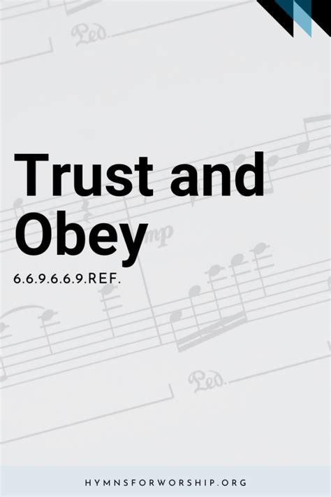 SDAH 590: Trust and Obey – Hymns for Worship