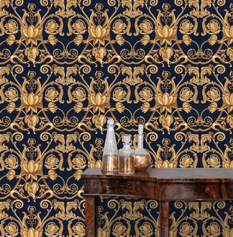 Antique Wallpaper Victorian Wallpaper Damask Wallpaper Gold - Etsy