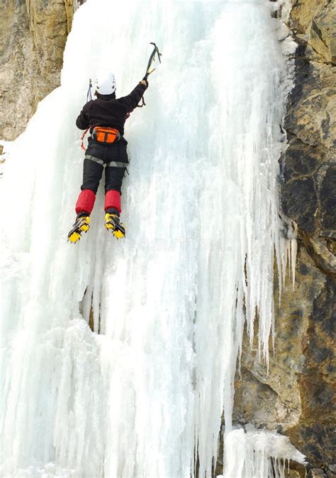 Climber On Ice Stock Photo Image Of Climbing Mountaineering 4094156