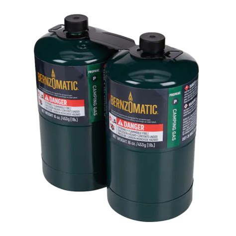 BernzOmatic Propane Gas Fuel Cylinders 1lb 2 Pack